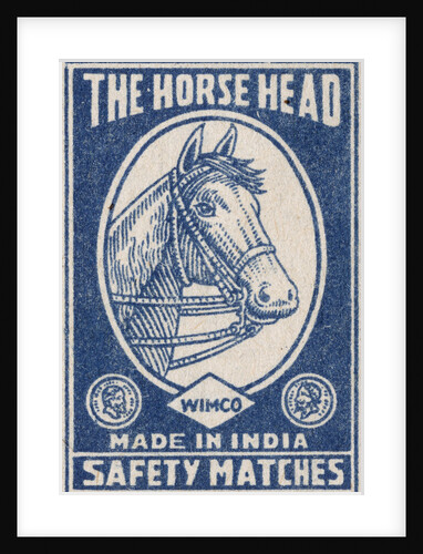 The Horse Head Indian Matchbox Label by Anonymous