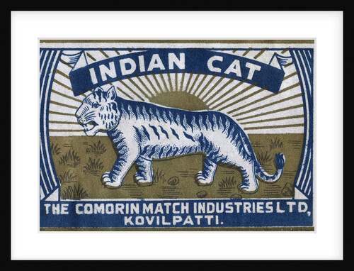 Indian Cat Indian Matchbox Label by Anonymous