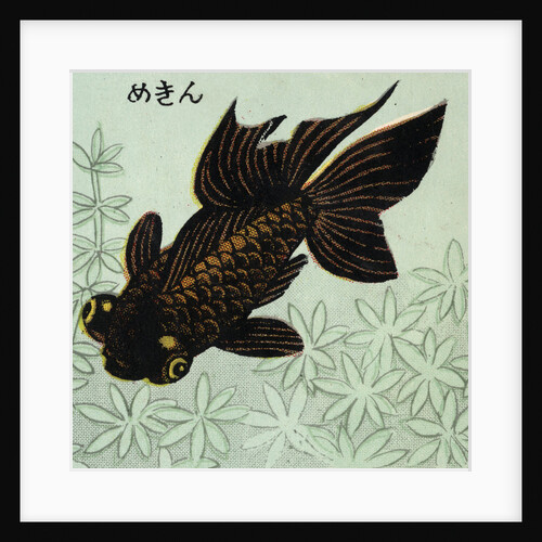 Japanese Matchbox Label with a Swimming Carp by Anonymous