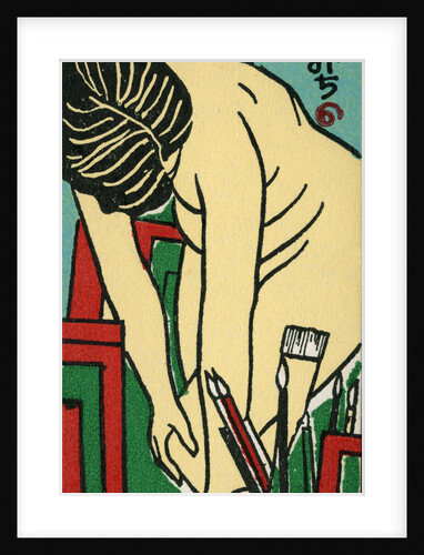Matchbox Label with a Nude Model by Anonymous