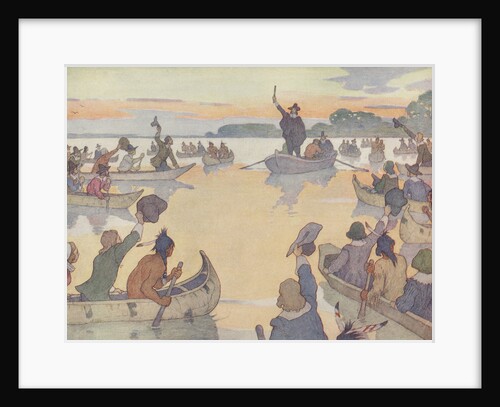 Book Illustration of Roger Williams at Narragansett Bay by E. Boyd Smith