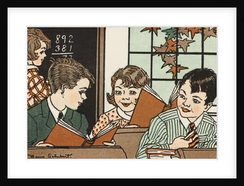 Illustration of Children in a Classroom by Marie Schubert