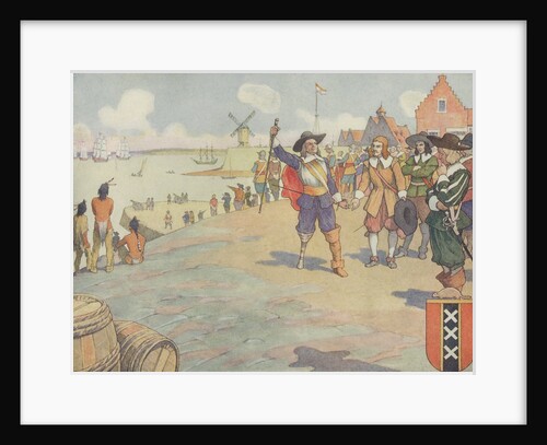 Book Illustration of Dutch Settlers Arriving in New York by E. Boyd Smith
