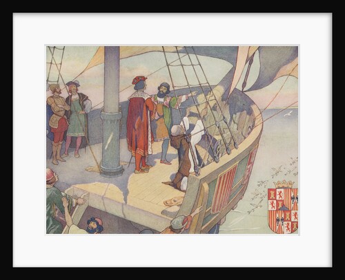 Book Illustration of Columbus Discovering America by E. Boyd Smith