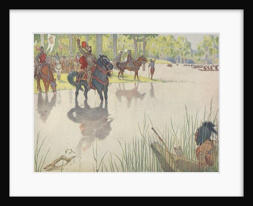 Book Illustration of Hernando de Soto at the Mississippi River by E. Boyd Smith