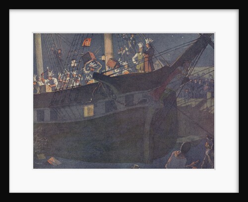 Book Illustration of the Boston Tea Party by E. Boyd Smith