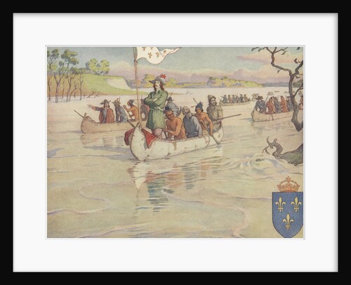 Book Illustration of Rene-Robert Cavelier de La Salle on the Mississippi by E. Boyd Smith