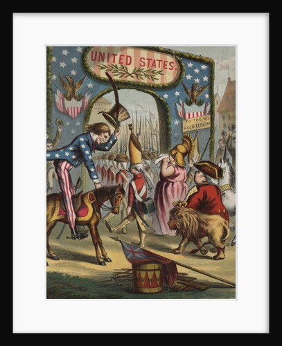 19th-Century Illustration of Uncle Sam and Departing British Soldiers by Anonymous