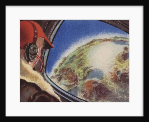 Biekens Pictorial Sticker with a Pilot Looking at Earth from a Space Ship by Anonymous