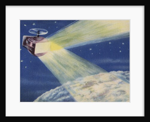 Biekens Pictorial Sticker with a Satellite Sending Laser Beams to the Moon by Anonymous