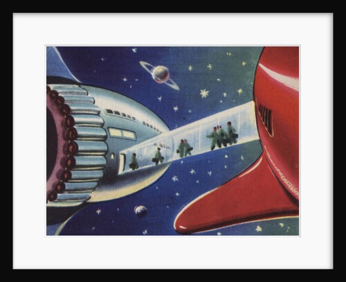 Biekens Pictorial Sticker with a Spacebridge Connecting Spaceships by Anonymous