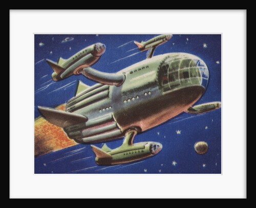 Biekens Pictorial Sticker with a Flying Space Ship by Anonymous