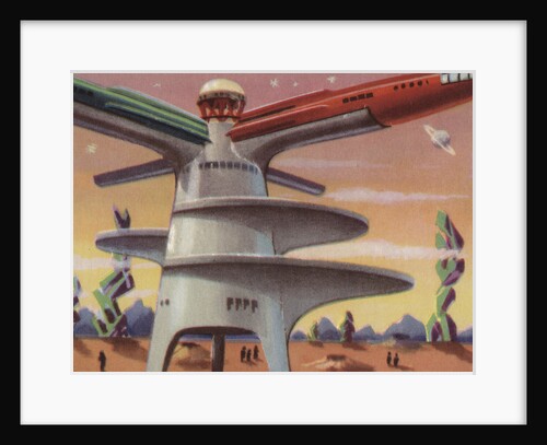 Biekens Pictorial Sticker with Rocket Launching Tower by Anonymous