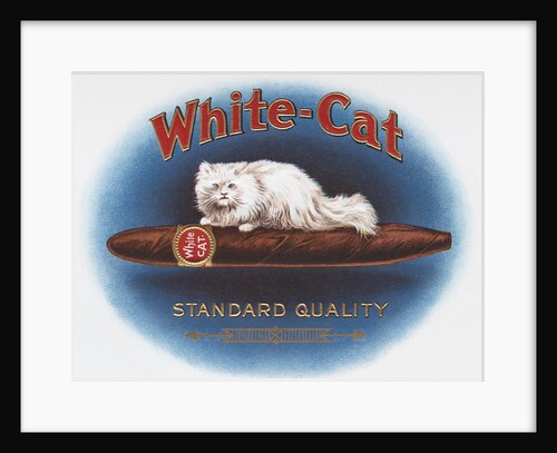 White Cat Cigar Label by Anonymous