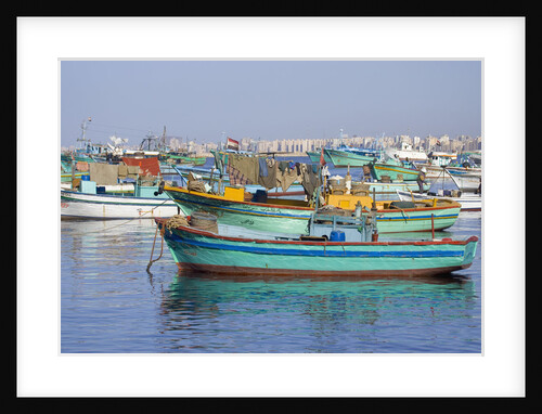Colorful Fishing Boats in Harbor by Anonymous