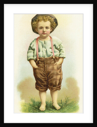 His First Suspenders Trade Card by Anonymous