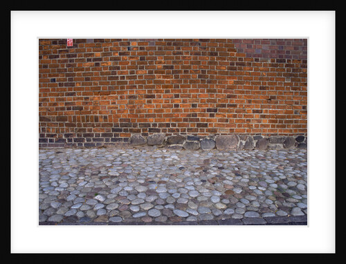 Cobblestone Street and Brick Wall by Anonymous