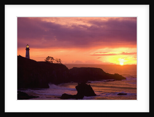 Yaquina Head Lighthouse at Sunset by Anonymous