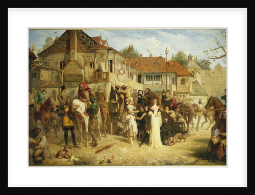 Chaucer's Canterbury Pilgrims, Tabard Inn by Edward Henry Corbould