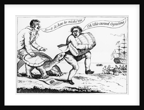 Cartoon: A Smuggler During the Embargo Act 1807-1809 by Anonymous