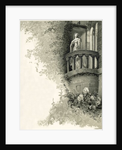 Illustration of Juliet on Her Balcony by Oreste Cortazzo