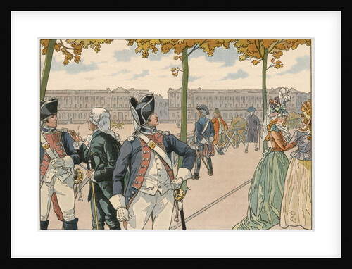 Illustration of Joachim Murat Walking in the Tuileries by Jacques Onfroy de Breville