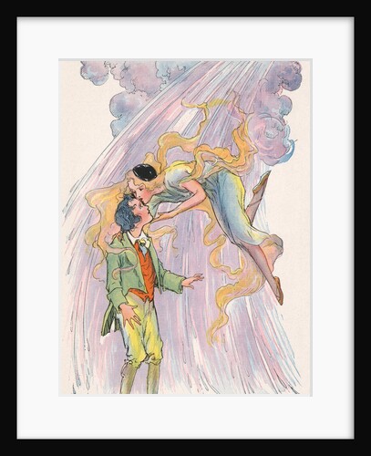 She Kissed Woot the Wanderer Lightly Upon his Forehead by John R. Neill