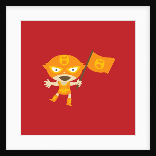 El Fuego Waving A Flag by Anonymous