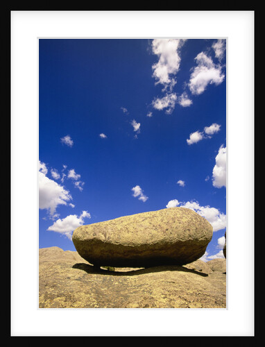 Lichen Covered Boulder on Rocky Slab by Anonymous