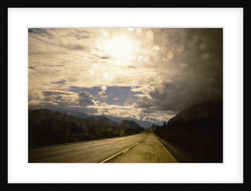 Sun and Rain Drops on Windshield by Anonymous
