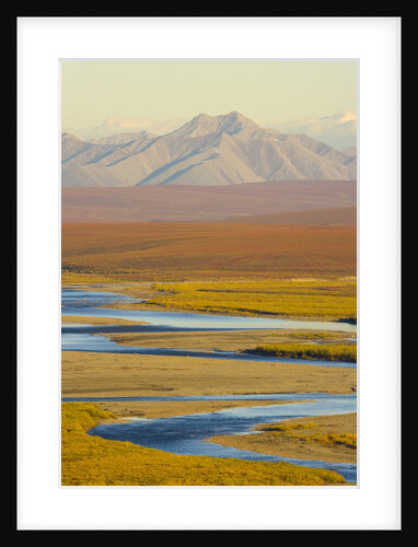 Mountains and Winding River in Tundra Valley by Anonymous