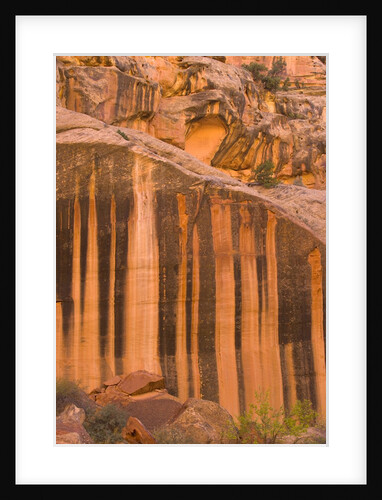 Streaks of Desert Varnish on Rock Face by Anonymous