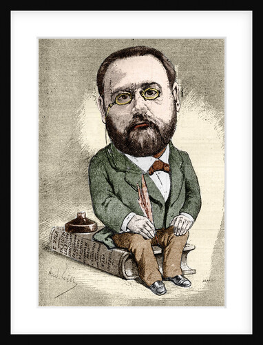 Caricature of Emile Zola by Andre Gill