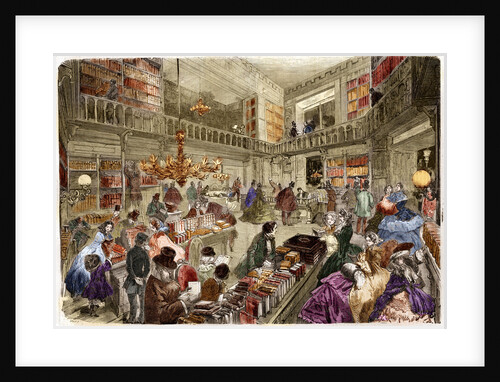 Illustration of a Bookstore in Paris by Anonymous