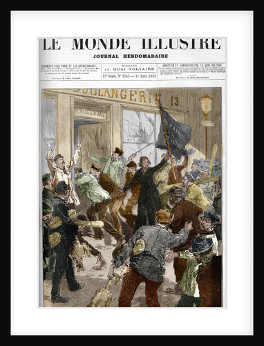 Illustration of Louise Michel Participating in an Unemployment Demonstration by Anonymous