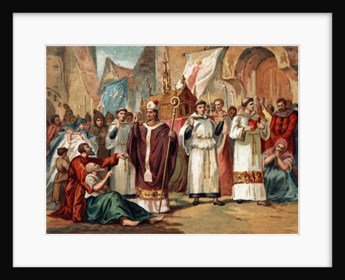 Illustration of the Relics of Saint Genevieve Carried Through the Streets of Paris by Anonymous