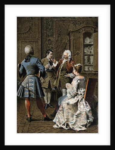 Illustration of a Scene at the Home of Monsieur G.M. by Maurice Leloir