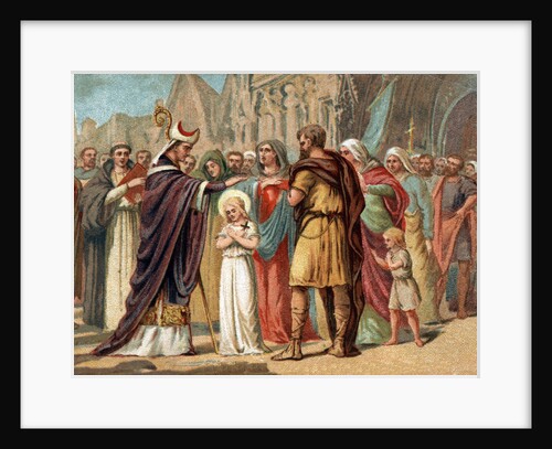 Illustration of Saint Genevieve with Saint Germain of Auxerre by Anonymous