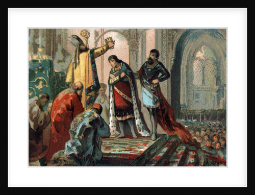 Illustration of Hugh Capet Crowning His Son, Robert II the Pious by Anonymous