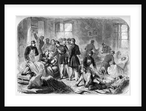 Illustration of Napoleon III Visiting the Wounded of the Battle of Montebello by Anonymous