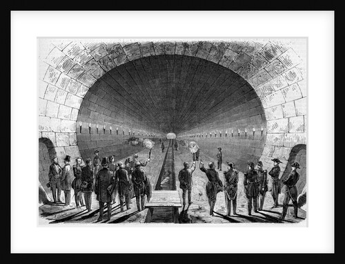 Illustration of Dignitaires Viewing the Main Sewer of Gare de Strasbourg by Anonymous