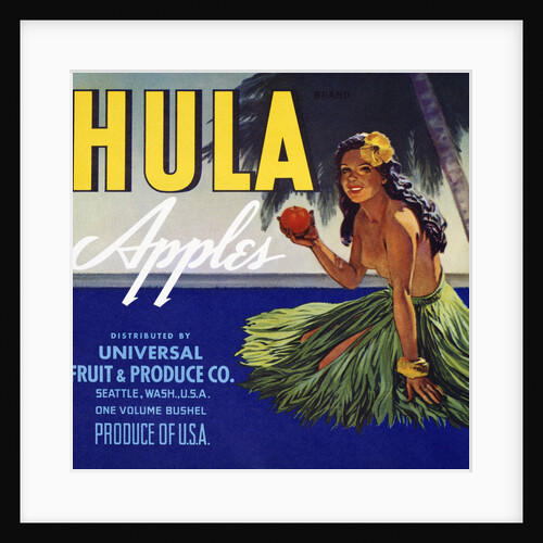 Hula Apples Fruit Crate Label by Anonymous