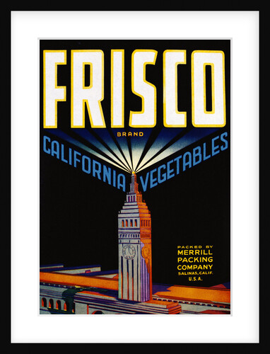 Frisco California Vegetables Crate Label by Anonymous