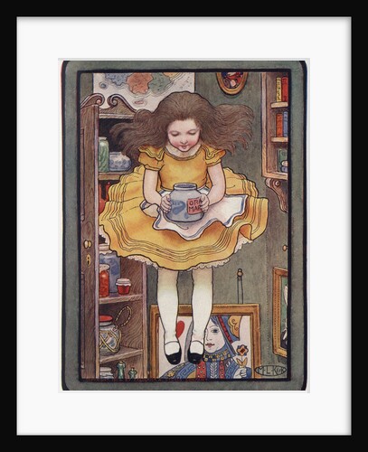 Illustration of Alice Holding a Jar by M.L. Kirk
