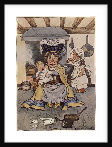 The Duchess Was Sitting on a Three-Legged Stool, Nursing a Baby Illustration by Milo Winter