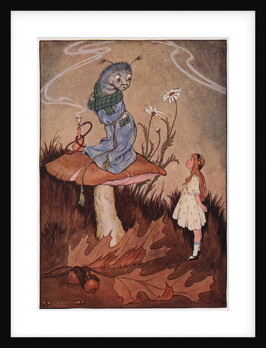 Illustration of Alice and the Caterpillar by Milo Winter