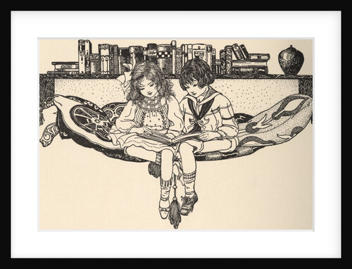 Illustration of Children Reading by Emilie Benson Knipe