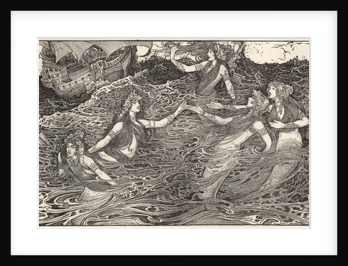 They Swam Before the Ships and Sang Lovely Songs Illustration by Louis John Rhead