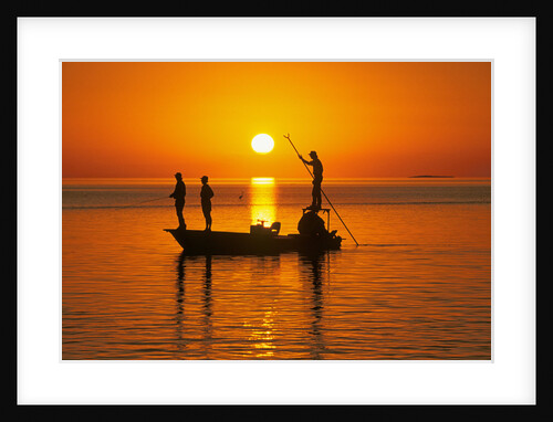 Fishing at Sunset in Gulf of Mexico by Anonymous