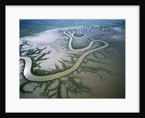 Meandering river in the Kimberley Region of Western Australia, aerial view by Anonymous